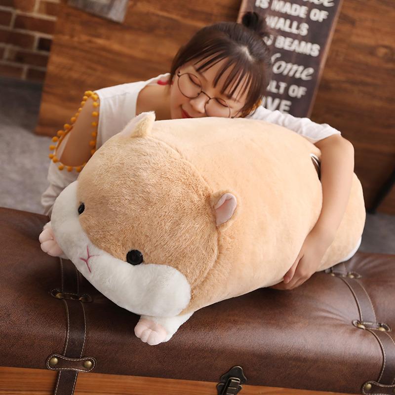 50-120cm New Doll Hamster Plush Toy Soft Stuffed Animals Pillow Girls Birthday Gifts Winter Hand Warm