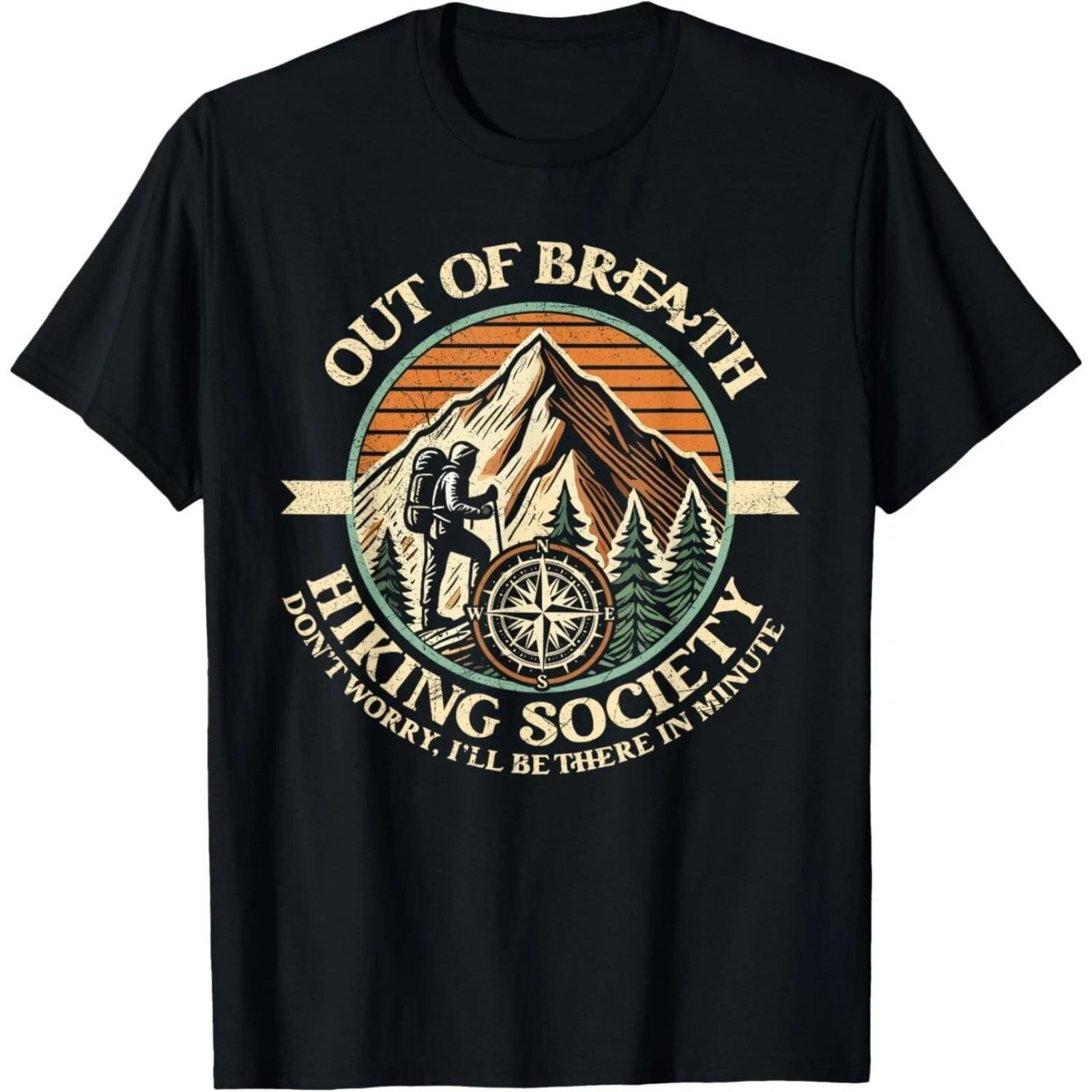Out of Breath Hiking Society Funny Mountain Outdoor Hikers T-Shirt, XXXL