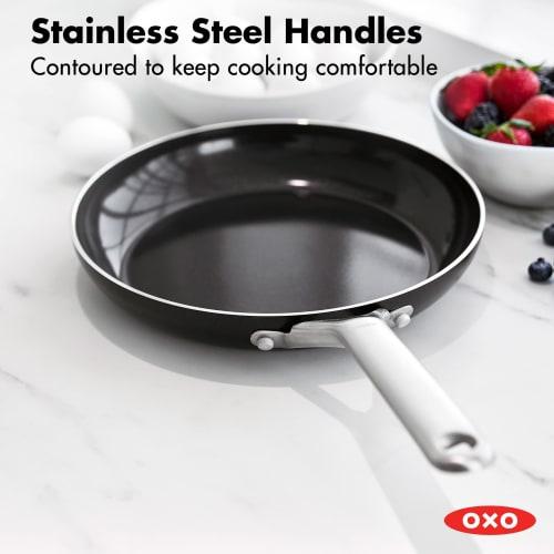 OXO Agility 10-inch Nonstick Frying Pan, Ceramic, PAS-Free, Non-Toxic, Induction Compatible, Suitable for All Countertops, Dishwasher Safe, Oven Safe,