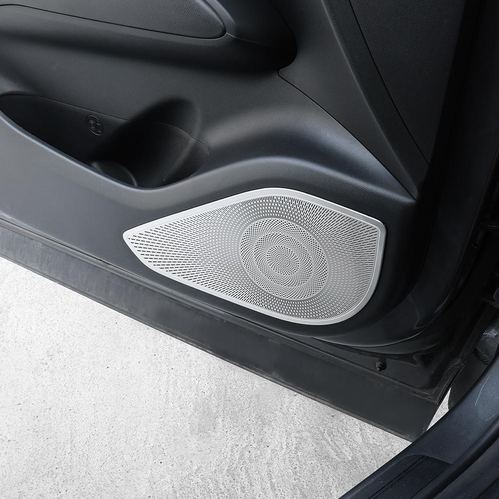 For Hyundai Tucson NX4 2022-2026 Car Tuning Stainless Steel Silver Car Door Loudspeakers Mesh Speaker Trim Cover LHD/RHD