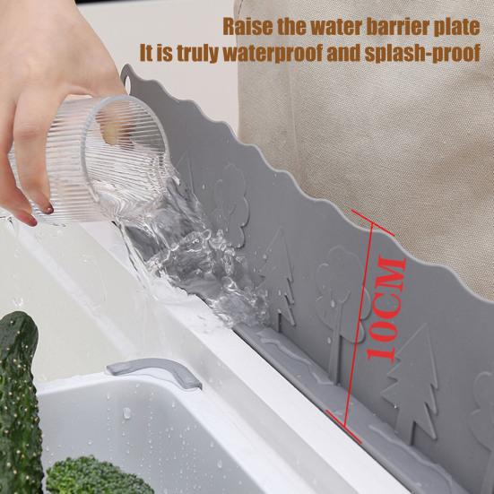 Silicone Tree Sink Splash Guard with Suction Cups Vegetable Washing Water Splash Protector Kitchen Countertop Anti-Splash Board