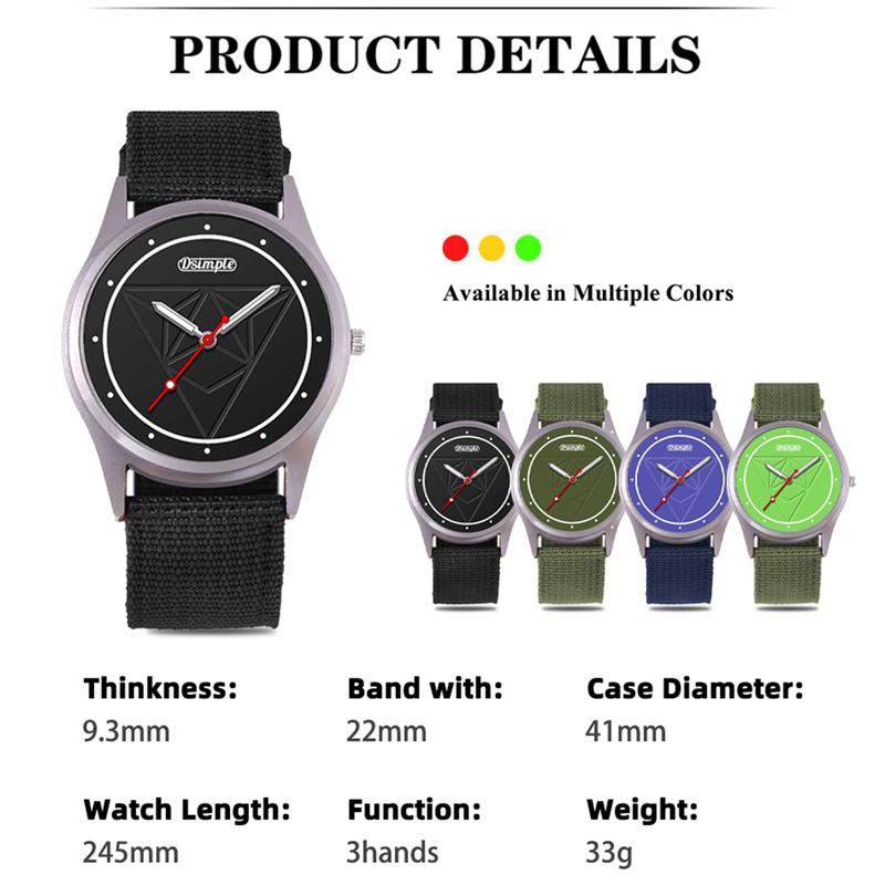 Nylon Band Watch Fashion Quartz Sports Watches Luminous Round Dial Wristwatches Canvas Watches for Men Reloj Hombre