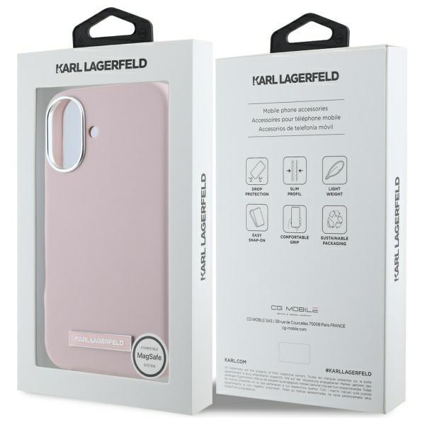 Karl Lagerfeld Klhmp16Spgmsrpp Iphone16 6.1 Różowy/Pink Hardcase Fw Metal Plate Magsafe