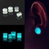 Unisex Glow In the Dark Double Flared Saddle Ear Gauge Plug Body Piercing