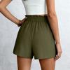 Summer Shorts For Women Casual Ruffle Drawstring High Waist Wide Leg Shorts