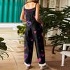 Women's Jumpsuit  Print Casual Loose Vintage Shoulder Strap Cotton Linen