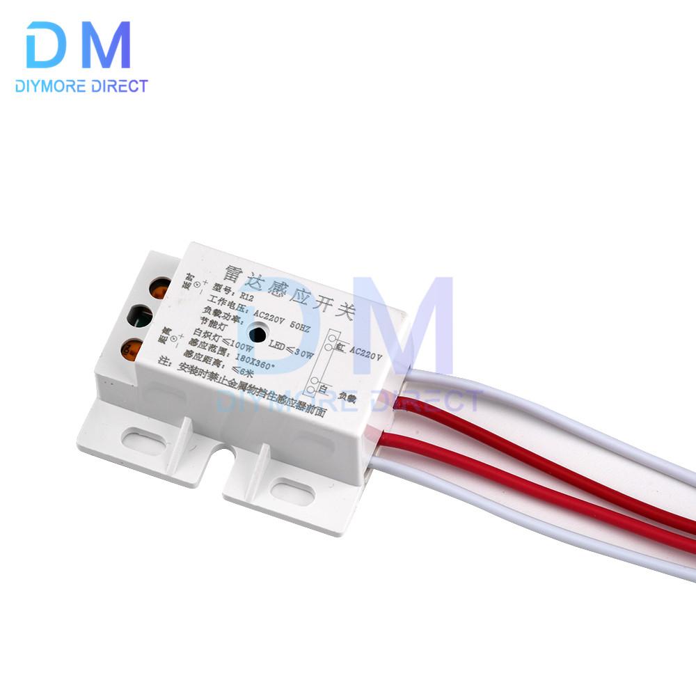 AC 220V Microwave Radar Sensor Switch Human Body Motion Induction Sensor for LED Light Sensors Switches