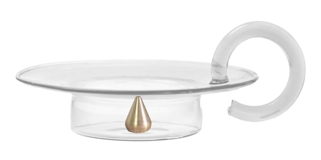 

Stylish incense holder, tray, glass and brass, suitable for incense sticks, cute, Nordic style, simple, transparent, clear, brown (clear, drop-shaped