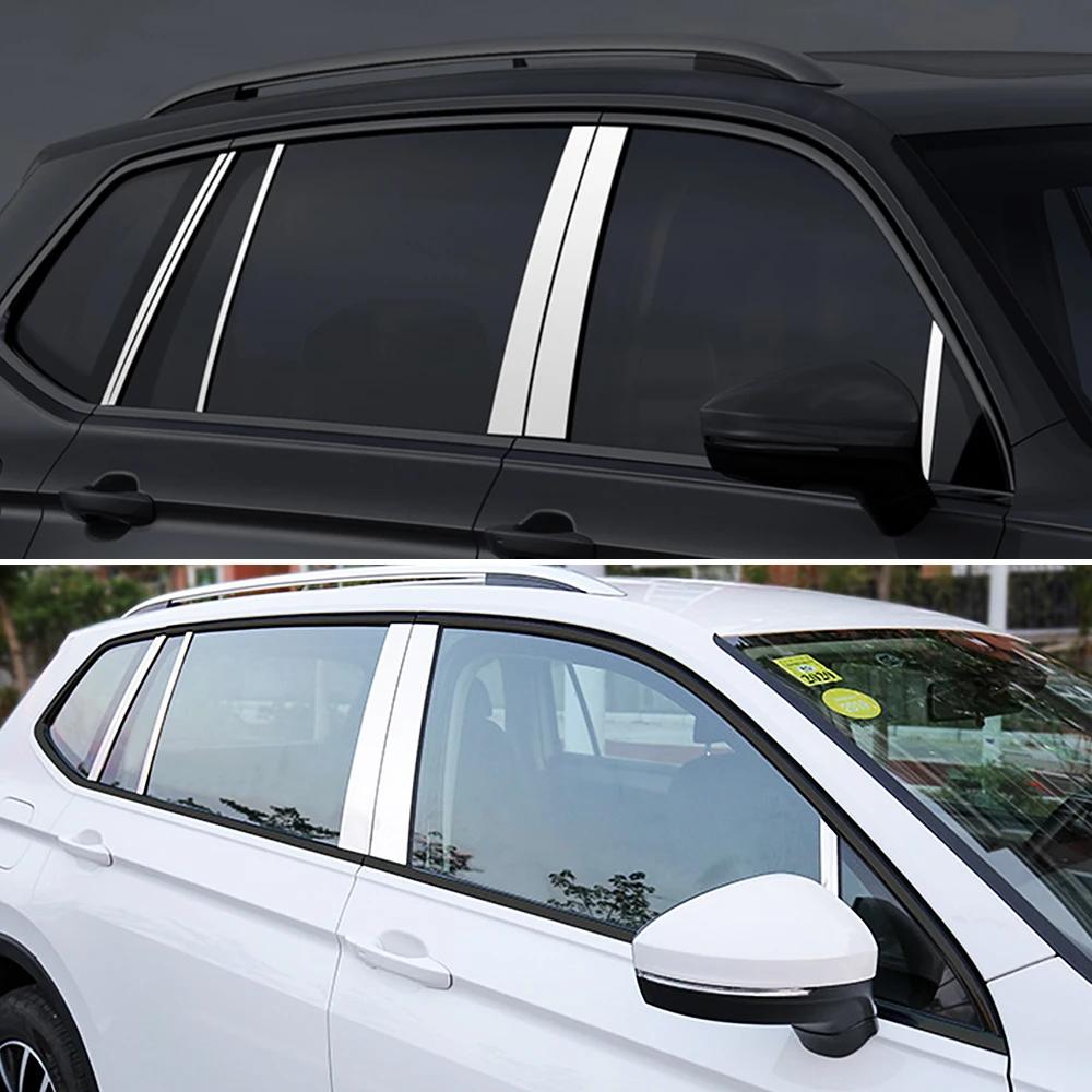 Für Volkswagen VW Tiguan MK2 2017-2019 Zubehör Chrom Fenster Säulenleiste Abdeckung Trim Edelstahl Center Säulen Aufkleber