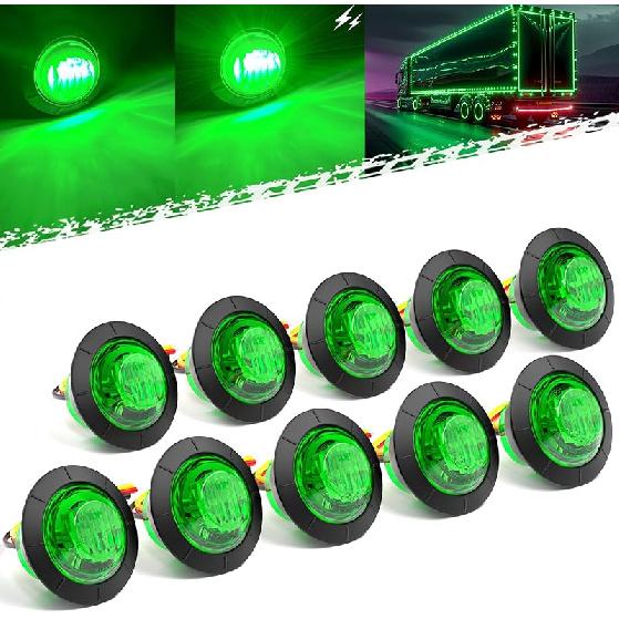 BJZ 3/4" Strobe+Marker Lights Dual Function Amber Trailer LED Side Clearance Tail Bumper Griller Flash Lights 12V Turn Signal Warning Indicator