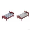 1/12 Dollhouse Miniature Wooden Single Bed W/Pillow Bedroom Accessory