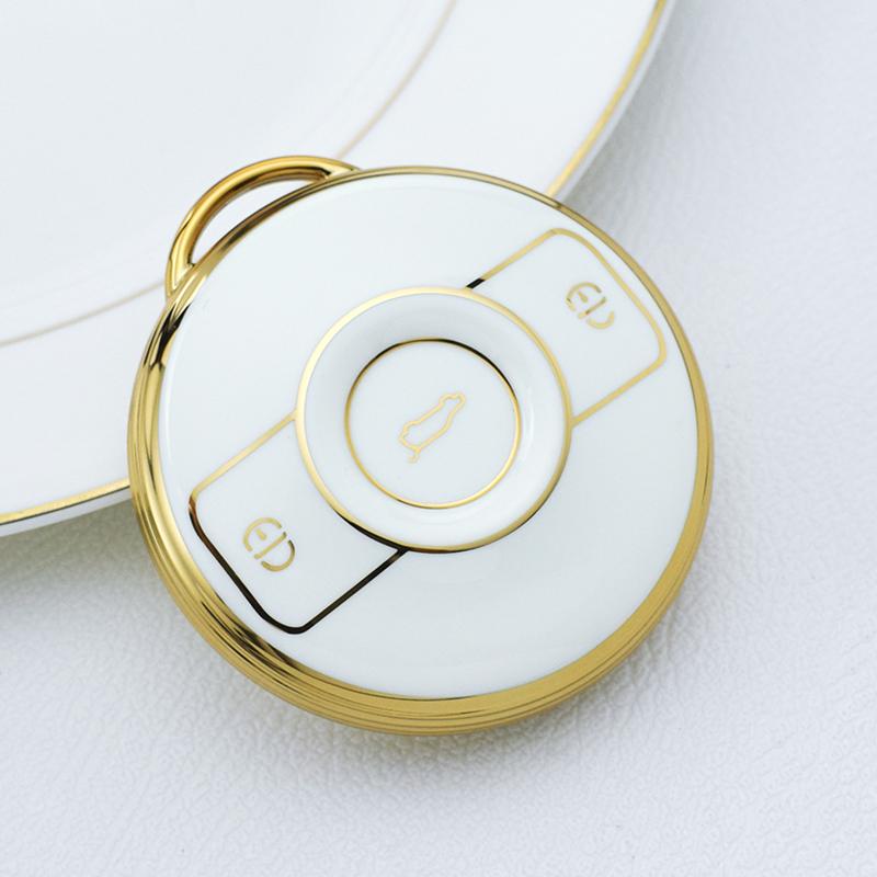 

НОВЫЙ чехол для брелока из ТПУ с 3 кнопками, чехол для дистанционного ключа для автомобиля Mercedes Benz SMART Fortwo 1 BRABUS 1 Benz SMART Аксессуары Gold Key Case белый