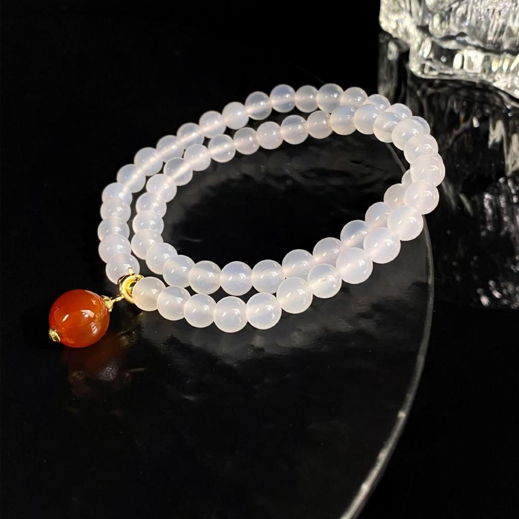 Jingxi Kristall Rot-Weißer Achat DIY Armband: Damenmode 2025