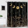 Elegant Moon & Stars Shower Curtain: Embrace the Mystical Design, Soft Fabric, and Celestial Vibes for Your Dreamy Bathroom