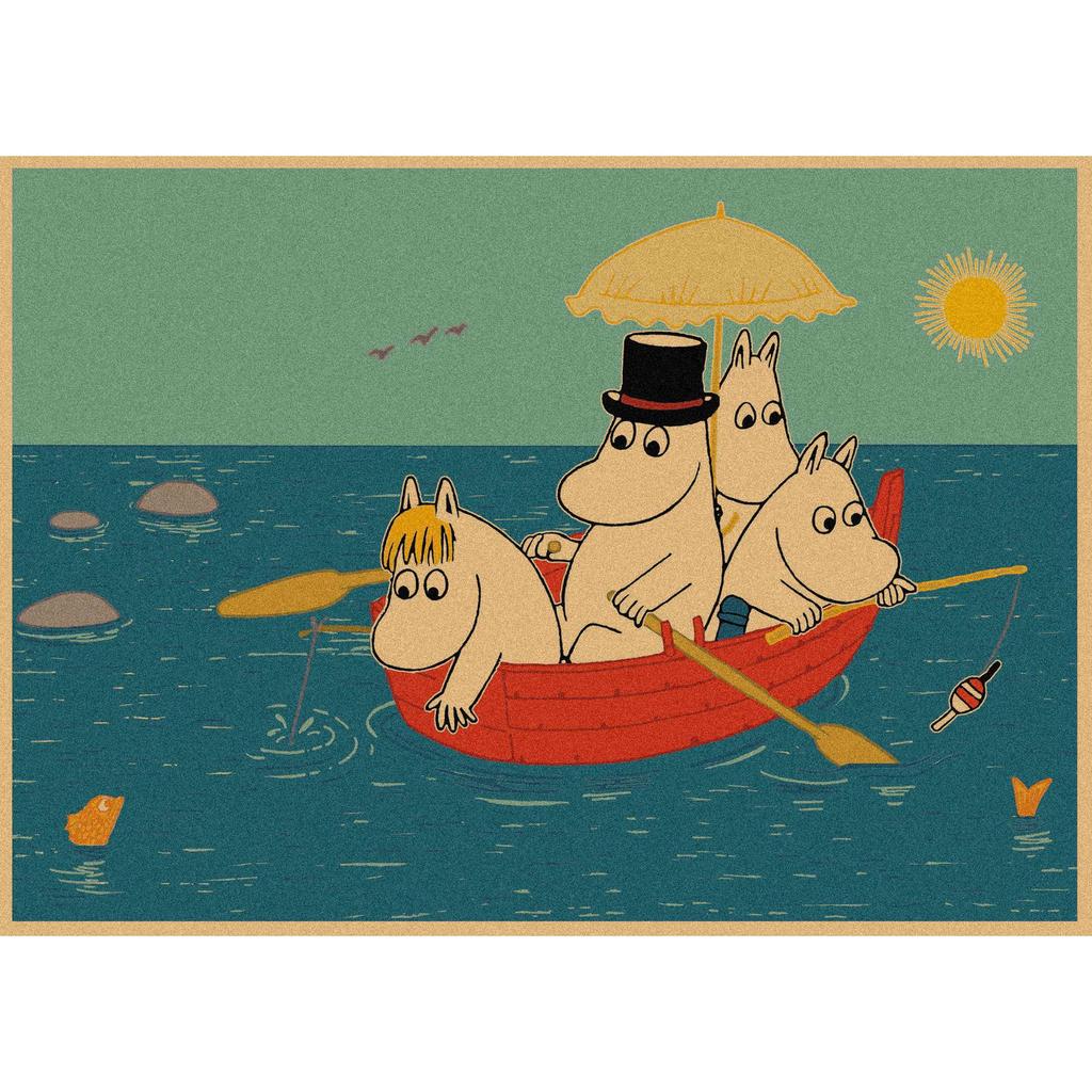 Moomin Family Retro Cartoon Poster Wall Art Mural 397