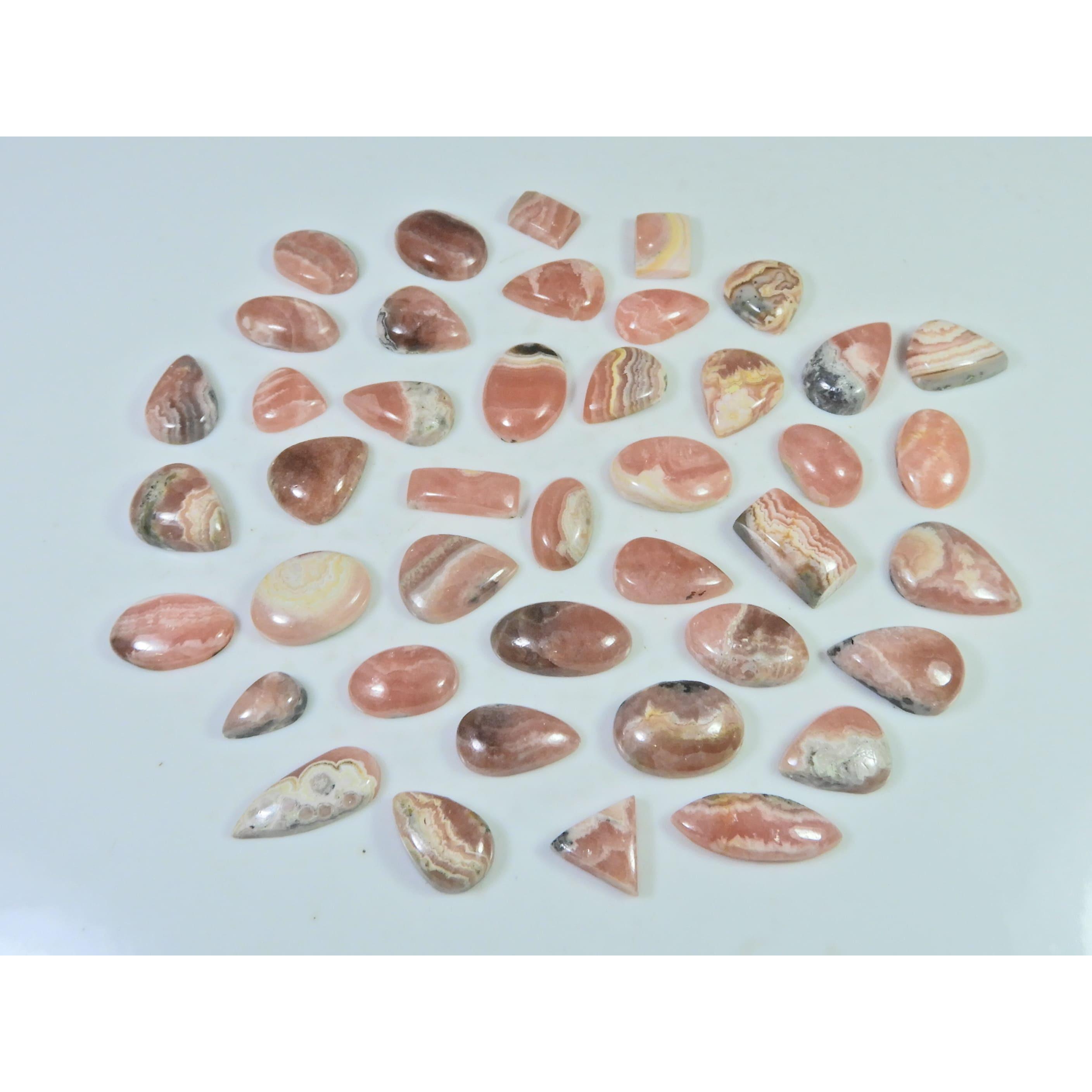 

09-15MM 239Cts. Natural Rhodochrosite Mix Cabochon Loose Gemstone 42 Pcs Lot C-881