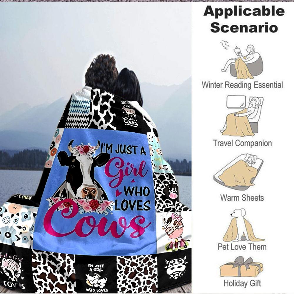 1pc Cow Lovers Blanket - Perfect Gift for Birthdays, Christmas & Halloween- Soft, Warm & Versatile Yy250909113
