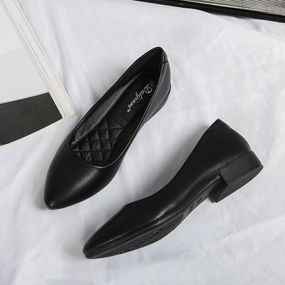 Pointed Women's Flat-soled Single Shoes Soft Leather Soft-soled Women's Shoes Versatile Low-heeled Shallow-mouth Women's Shoes