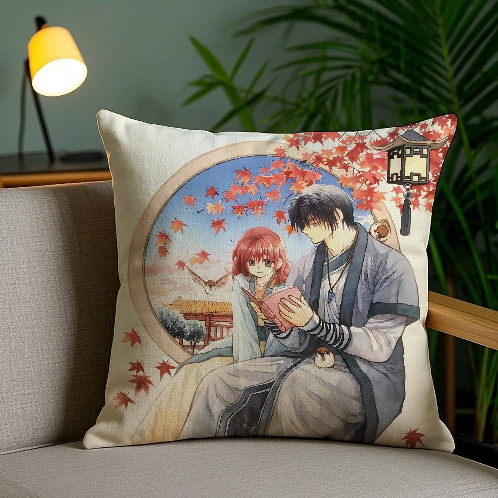 Y-Yona Of The DawnS Pillow Case Home Dorm Chair Back Short Plush Double-sided Printing Office Nap Time Cushion Cover