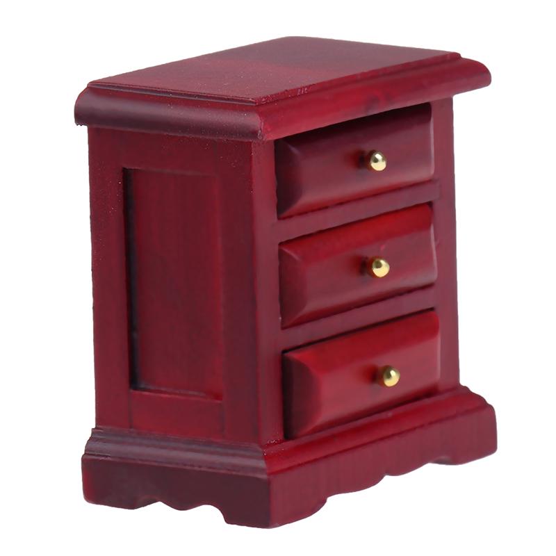 1:12 Dollhouse Miniature Bedside Cabinet Drawer Cabinet Doll House Bedroom Decor