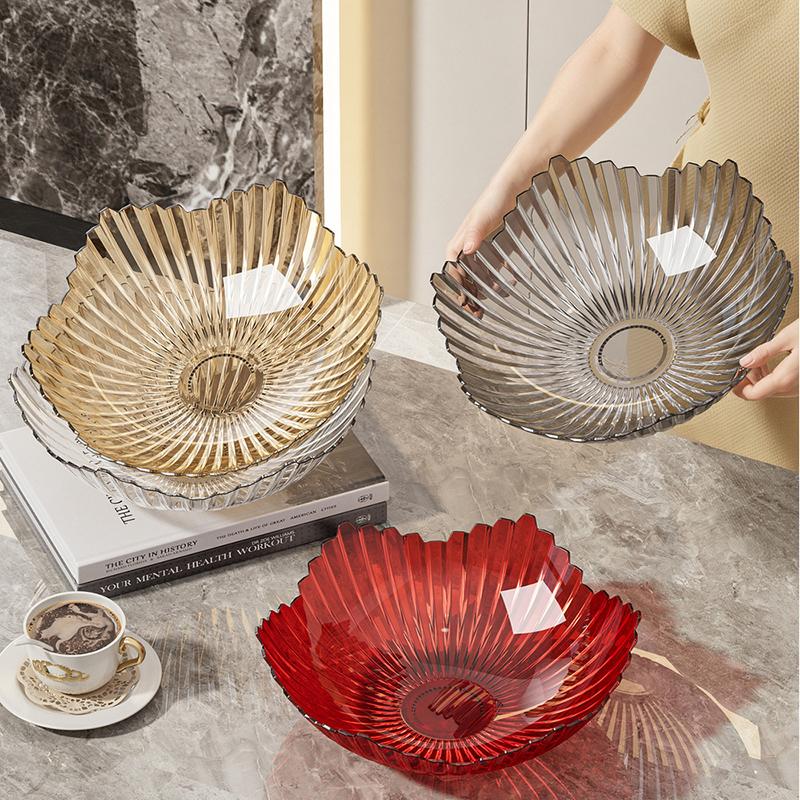 Luxury Vertical Ribbed Flower-Shaped Fruit Bowl