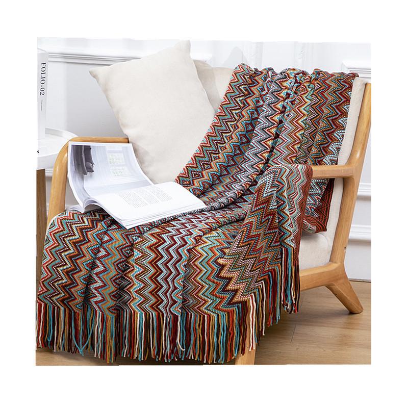 Bohemian Tassel Knit Office Sofa & Bed Throw Blanket