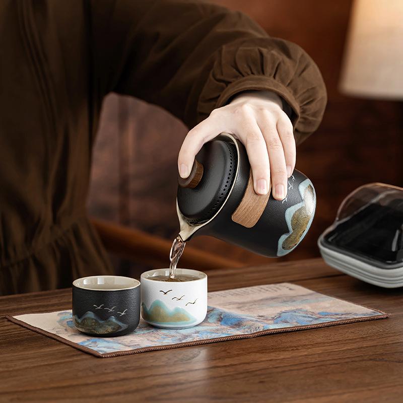 Guochao Set, Aoyama Flying Bird Kuaike Cup, Fixed Printing Gift, Camping Business Tea Set, Office Meeting Guests To Make Tea