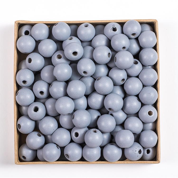 Children's DIY 16MM Solid Color Wooden Beads for Stringing
