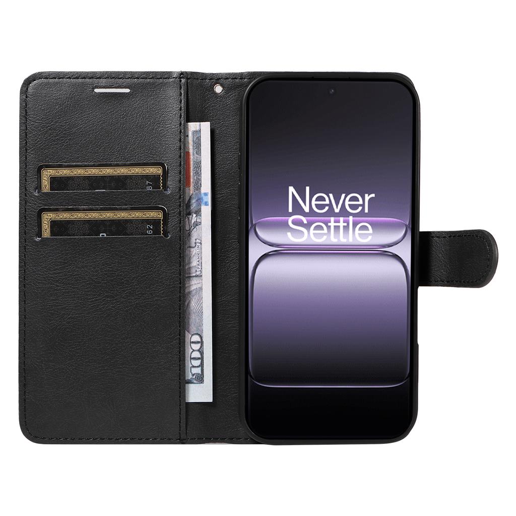 For OnePlus Nord 5 5G/OnePlus Ace 5 Ultra 5G Leather Wallet Case with Strap Solid Color Phone Stand Cover
