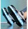 Rechargeable Double-Wheel Roller Skates with Flashing Lights for Kids
