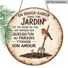 2D Flat, 1pc Waterproof Round Aluminum Robin Sign, French Memorial Quote with Robin & Garden Print, Retro Distressed Finish, Durable Metal Hanging