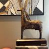 Creative Wood Carving Simulation Animal Sculpture Abstract Horse Trojan Horse Decorative Figurines Home Decoration Accessories