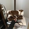 Soft Plush Faux Fur Underarm Bag for Women Trendy Single Shoulder Crossbody Purse Fashionable Daily Handheld Clutch