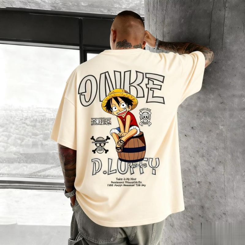 T-shirt Grafica Anime Oversize Uomo One Piece Luffy Donna Larga Casual Manica Corta Maglietta Streetwear Nuova Moda Estiva Top Y2k