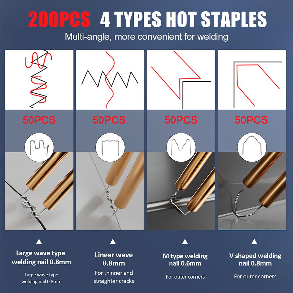 300W Plastic Welding Machine 200pcs Hot Stapler Plastic Welder Gun Heat Gun Plastic Welding Kit for Car Bumper Repair Tools