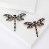 Fashionable Sophisticated Dragonflies Lapel Pin with Dripping Oil Designs Contrast Accessory for Party Supplies Costumes