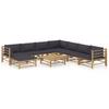 Day and Night - Day and Night 9-piece Bamboo Garden Furniture Set with Dark Gray Cushions