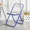 Transparent Chair Acrylic Fashion Chair Modern Milk Tea Dining Chair Stool Folding Restaurant  Balcony Furniture