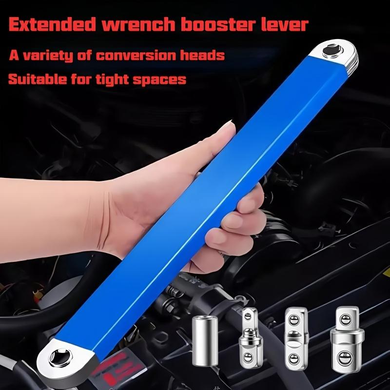 1Set Multi-Functional Extended Wrench,Extended Wrench Booster Lever Kit,Dual-purpose Ratchet and Quick Socket,Ratchet Conversion,Universal Tool