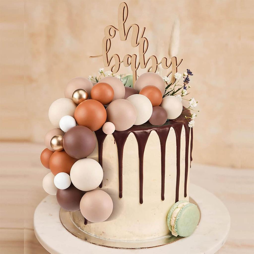 80 pcs Boules Cake Topper Mini Ballons Boule en Mousse Cake Toppers Cake Insert Topper pour Décoration de Fête d'Anniversaire Baby Shower