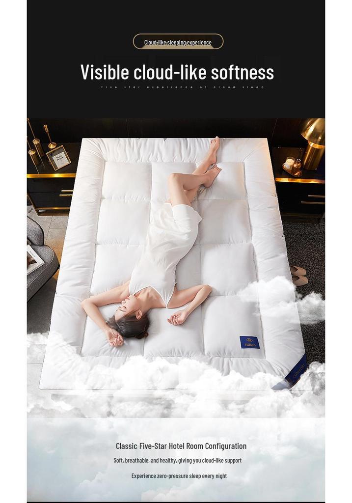 Coprimaterasso Spesso Hilton a Cinque Stelle: Cuscino Morbido e Indeformabile per Uso Domestico e Alberghiero