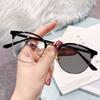 Photosensitive Color-Changing Round Frame Anti-Blue Light Eyeglasses Fashion Metal for Women & Men
