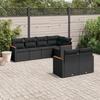 VidaXL Garden Lounge Set with Cushions 7 Pcs, Patio Sofas, Patio Furniture Set, Outdoor Furniture, Black 3226139