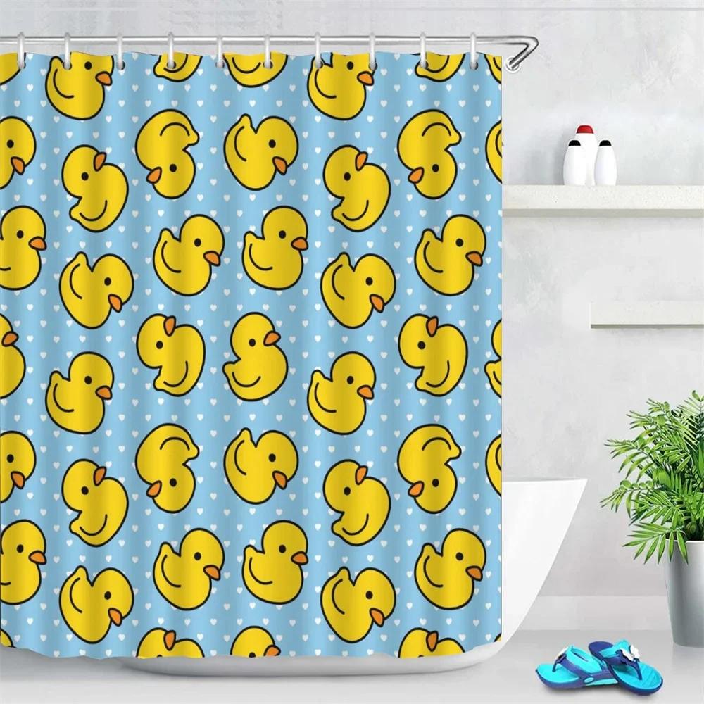 HBU23Anime Cute Duck Printed Shower Curtain Cartoon for Bath Waterproof Bathroom Curtain Durable Bath Screen Bathroom Decor Fu7$