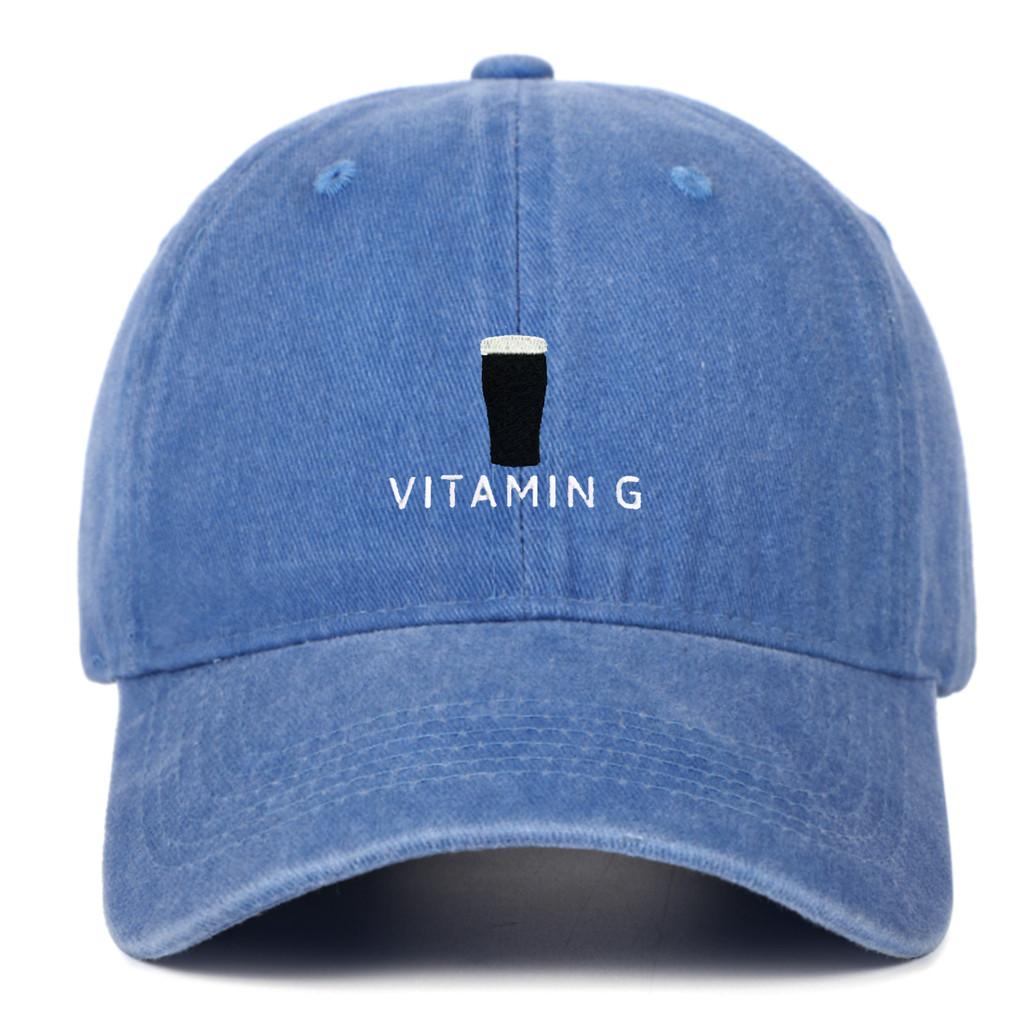 Vitamin G Letter Vintage Baseball Cap With Breathable Cotton And Curved Brim
