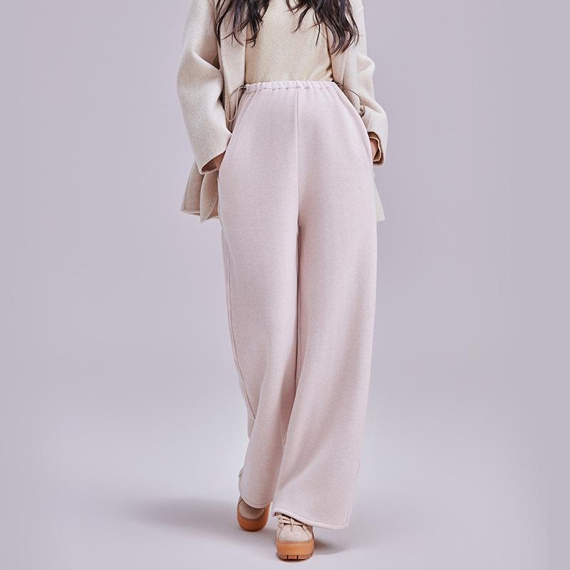 Maternity Straight Glutinous Rice Casual Pants Autumn and Winter Thickened Outer Wear New Drawstring Warm Wide Leg Pants Maternity Clothing Winter