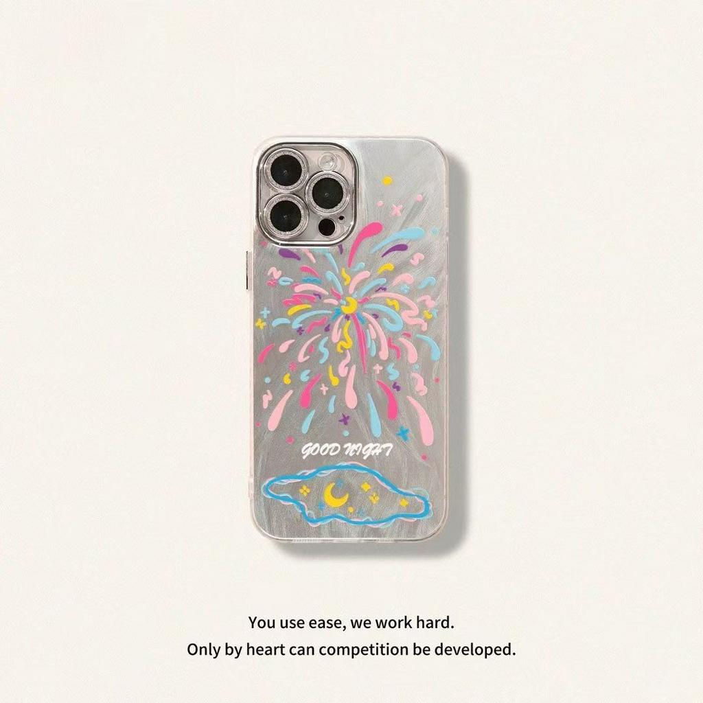 Fireworks Moon Apple 16 Pro Max Phone Case 12/13/11 Shockproof X/14 Pro Trendy 12 Pro Full Coverage Shockproof