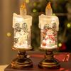 Snow Globe Candle Lamp With Realistic Floating Snowflakes Safe Plastic Design For Christmas Winter Party Homes Decors