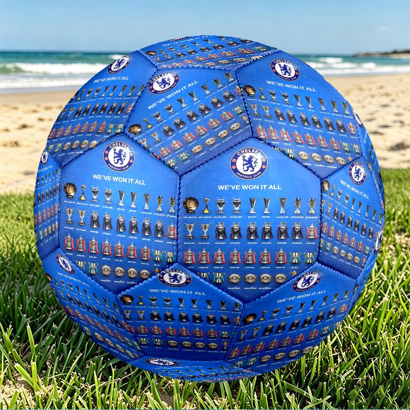 Chelsea F.C. Aufdruck Größe 5 Fußball, PU Abriebfester Fußball für Spieltraining und tägliches Üben, Geburtstagsgeschenk für Fußballfans