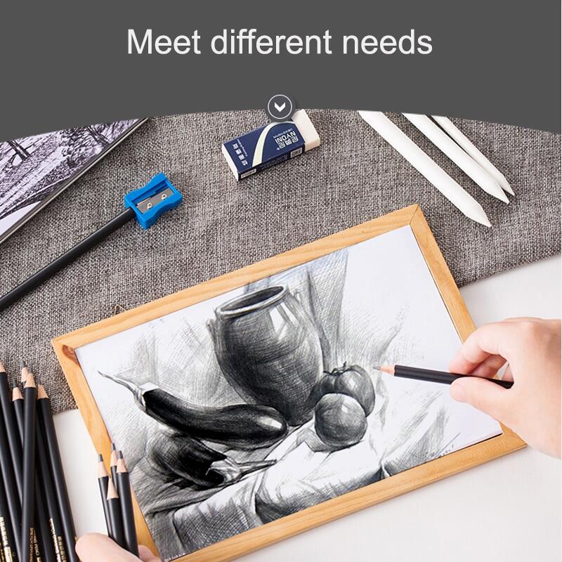 29 stk Sketch Blyantsett Profesjonell Skisser Kull Tegnesett Treblyanter Sett For Malerskoleelever Kunstrekvisita